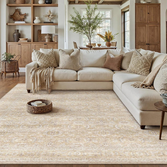 HUGEAR 8x10 Neutral Beige Large Area Rug