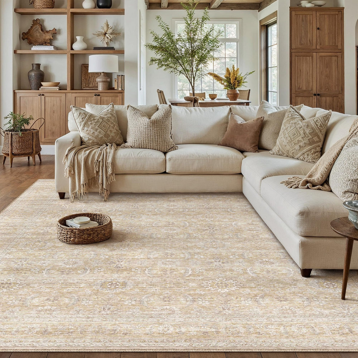 HUGEAR 8x10 Neutral Beige Large Area Rug