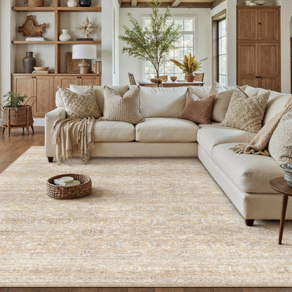 HUGEAR 8x10 Neutral Beige Large Area Rug
