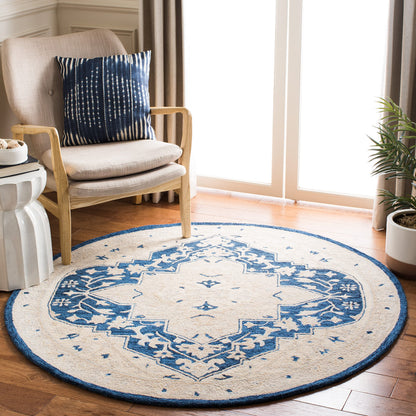 SAFAVIEH Micro-Loop Collection Area Rug - 9' x 12', Light Grey & Ivory, Handmade Medallion Wool, Ideal for High Traffic Areas in Living Room, Bedroom (MLP505F)