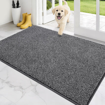 PURRUGS Dirt Trapping Indoor Door Mat, 20" x 31.5", Heathered Charcoal