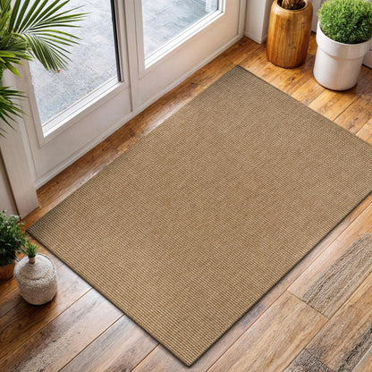 CAMILSON Easy Jute Rug 10x14, Indoor Outdoor Natural Color Fiber Area Rugs for Living Room Patio and Kitchen Rug, Sisal Boho Woven Design, Easy-Cleaning, Washable Outside Carpet Alfombras (10 x 14)