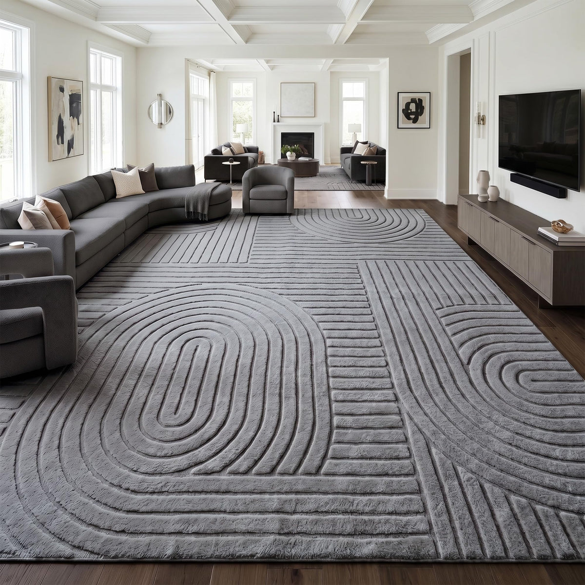 Brown Solid Area Rug 9x12 Large Washable Soft Rugs for Living Room