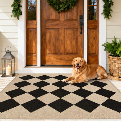 Washable 8x10 Modern Rainbow Easy Jute Indoor Outdoor Rug for Living Room
