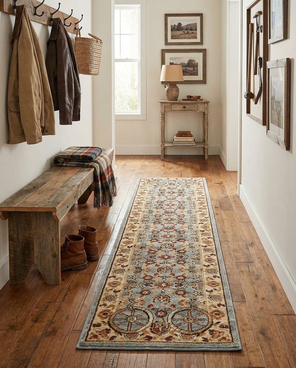 Rugs.com - Pioneer Rug – 5 Ft Square Ivory Easy-Clean Rug – Rustic Decor for Living Rooms, Bedrooms, and Entryways