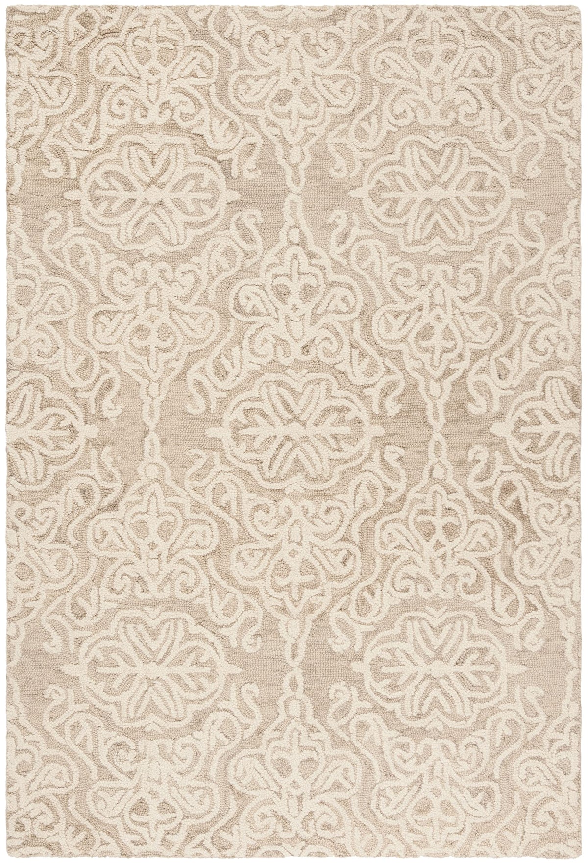 SAFAVIEH Blossom Collection Area Rug - 9' x 12', Beige & Ivory, Handmade Wool, Ideal for High Traffic Areas in Living Room, Bedroom (BLM112B)
