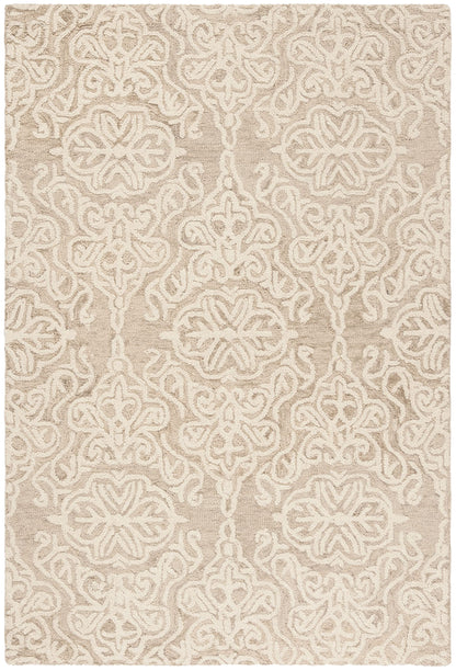 SAFAVIEH Blossom Collection Area Rug - 9' x 12', Beige & Ivory, Handmade Wool, Ideal for High Traffic Areas in Living Room, Bedroom (BLM112B)