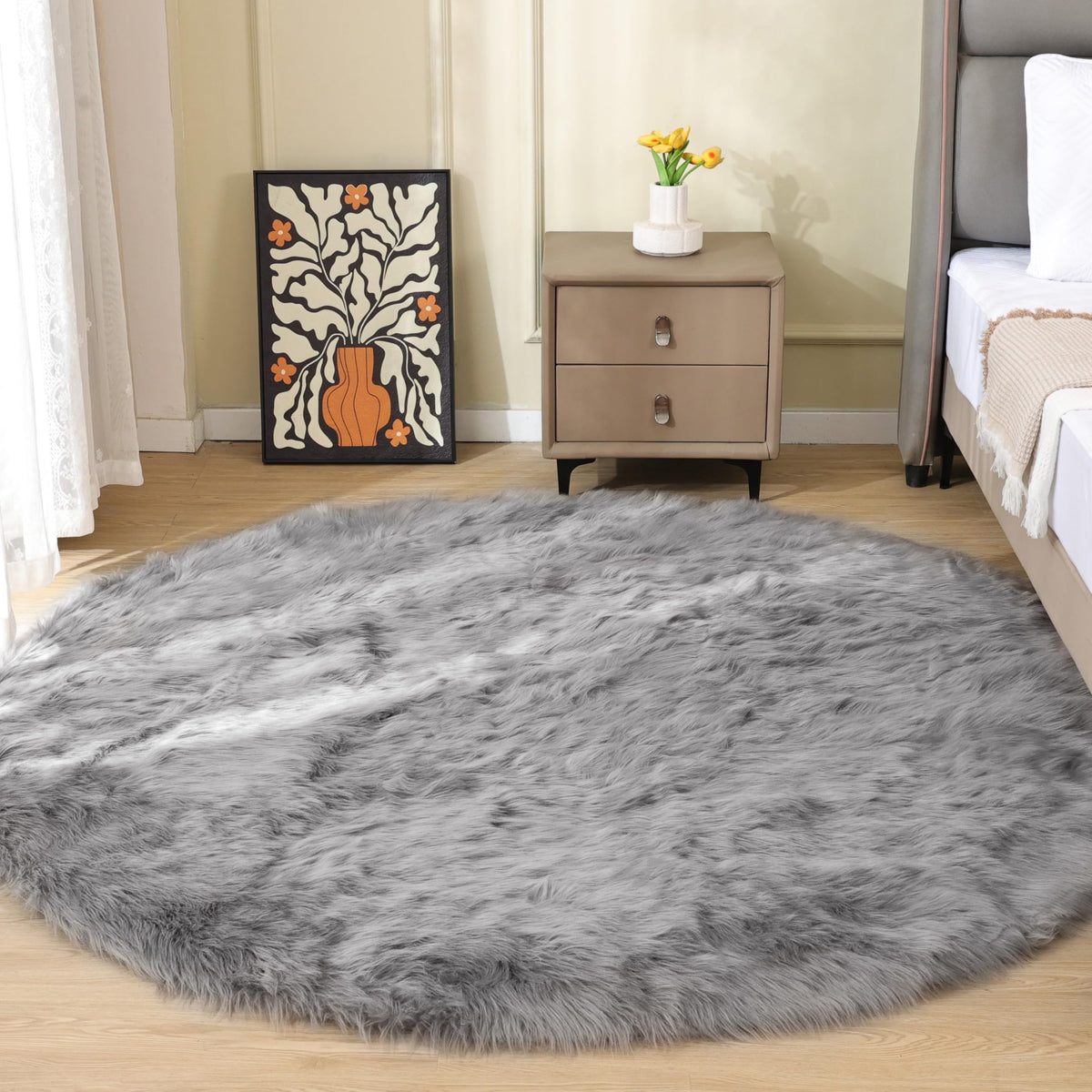 ORINOVA White Faux Sheepskin Shag Fur Runner Rugs for Living Room Bedroom Fluffy Washable Furry Area Rug 2x6 Nursery Rug Teen Room Décor