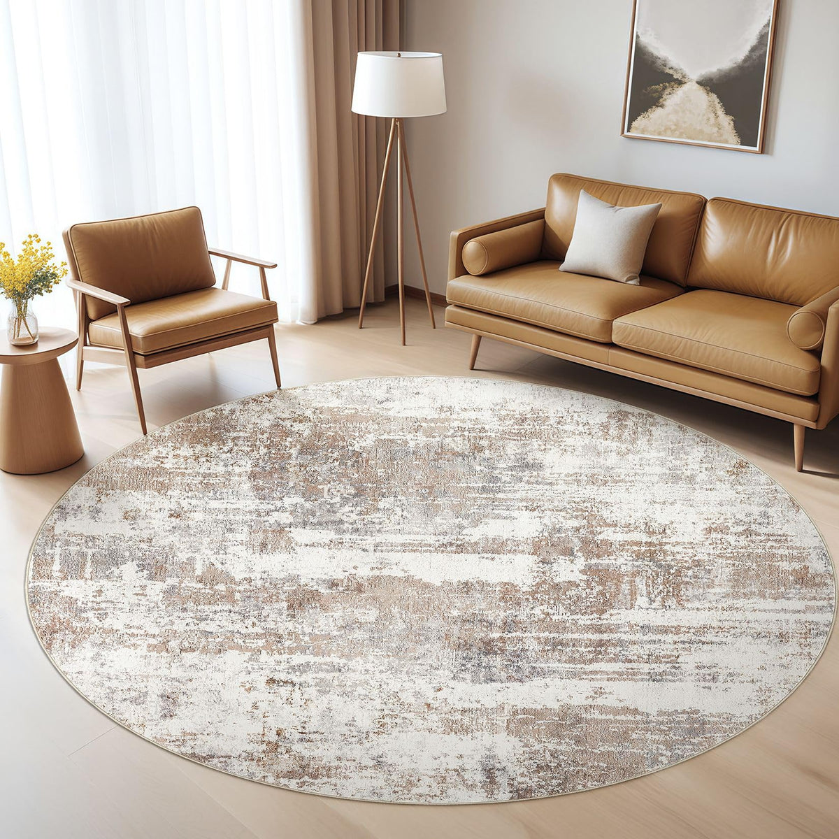 LOONGRUG 10x14 Area Rugs Washable Large Neutral Modern Living Room Rug