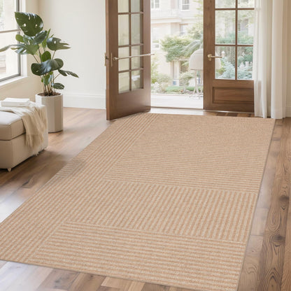 Easy Jute Rug for Pet Homes: 4x6 Outdoor Rug - Geometric Arch Pattern