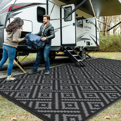 GENIMO Outdoor Rug, Waterproof Plastic Rugs for Patio, 5'x8' Cloud Grey