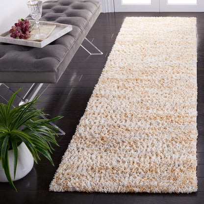 SAFAVIEH Berber Shag Rug 8x10, Large Ivory & Beige BER563A