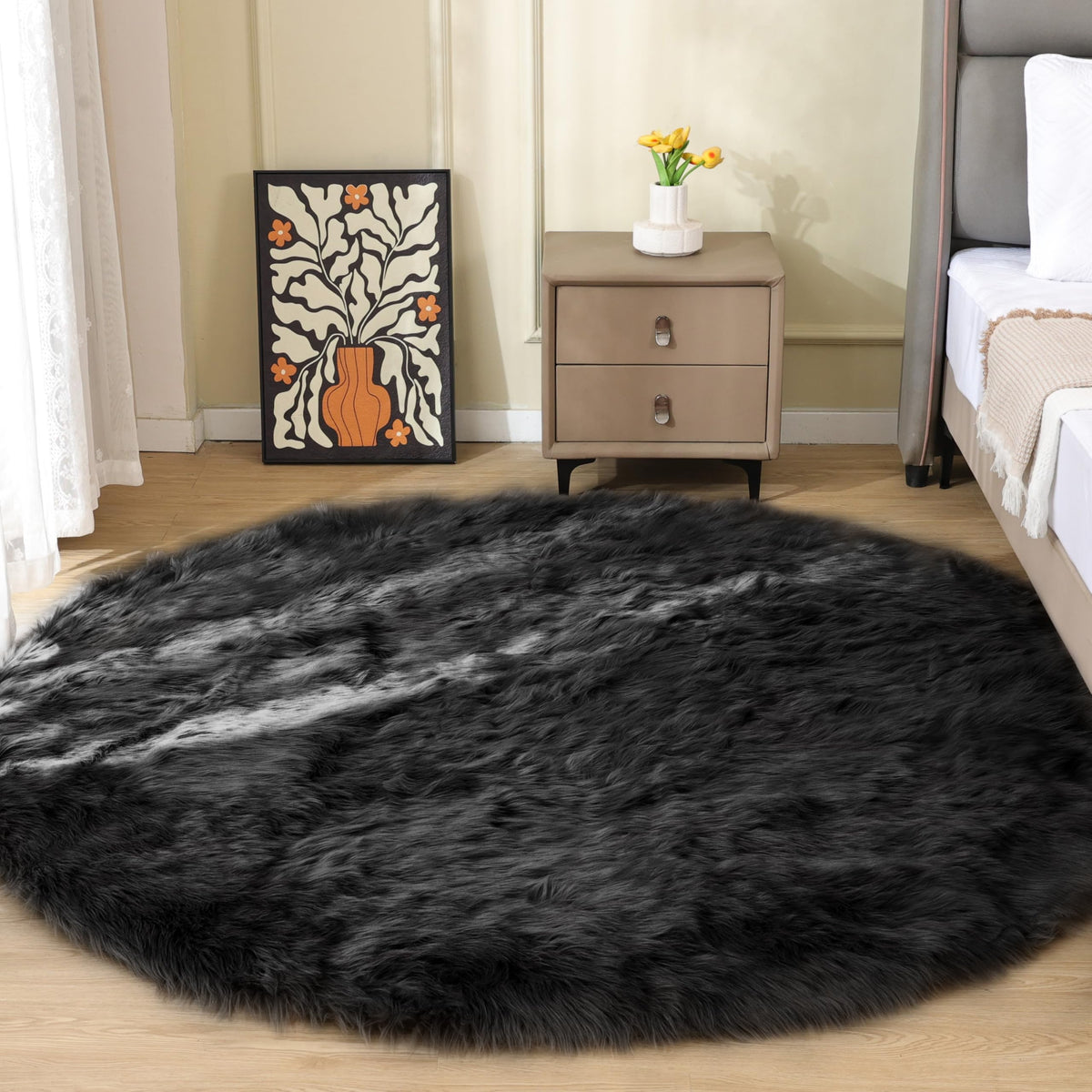 ORINOVA White Faux Sheepskin Shag Fur Runner Rugs for Living Room Bedroom Fluffy Washable Furry Area Rug 2x6 Nursery Rug Teen Room Décor
