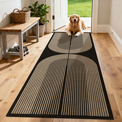 Washable 8x10 Modern Rainbow Easy Jute Indoor Outdoor Rug for Living Room