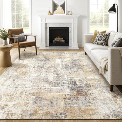 LOONGRUG 10x14 Area Rugs Washable Large Neutral Modern Living Room Rug