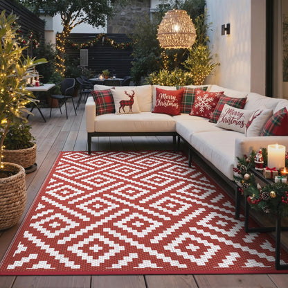 GENIMO Outdoor Rug, Waterproof Plastic Rugs for Patio, 5'x8' Cloud Grey