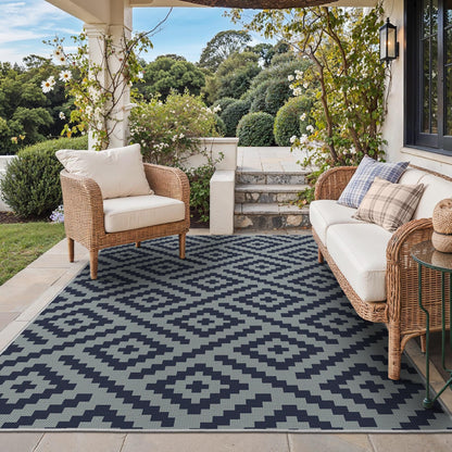 GENIMO Outdoor Rug, Waterproof Plastic Rugs for Patio, 5'x8' Cloud Grey