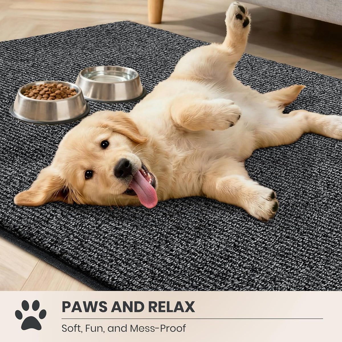 PURRUGS Dirt Trapping Indoor Door Mat, 20" x 31.5", Heathered Charcoal