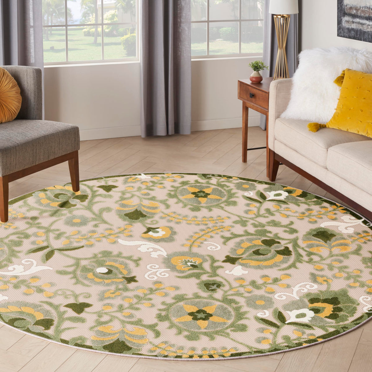 Nourison Home Aloha Natural Blue 2'3" x 10' Area Rug - Easy Clean, Non Shedding, Bed Room, Living Room, Dining Room, Kitchen (10' Runner)