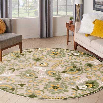 Nourison Home Aloha Natural Blue 2'3" x 10' Area Rug - Easy Clean, Non Shedding, Bed Room, Living Room, Dining Room, Kitchen (10' Runner)