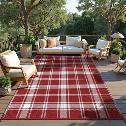 GENIMO Outdoor Rug, Waterproof Plastic Rugs for Patio, 5'x8' Cloud Grey
