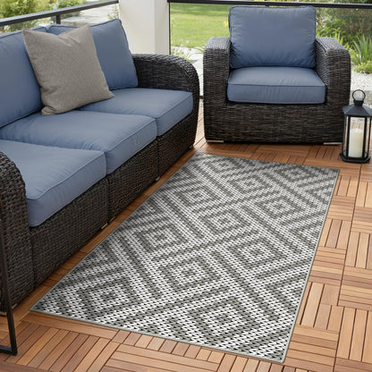 GENIMO Outdoor Rug, Waterproof Plastic Rugs for Patio, 5'x8' Cloud Grey