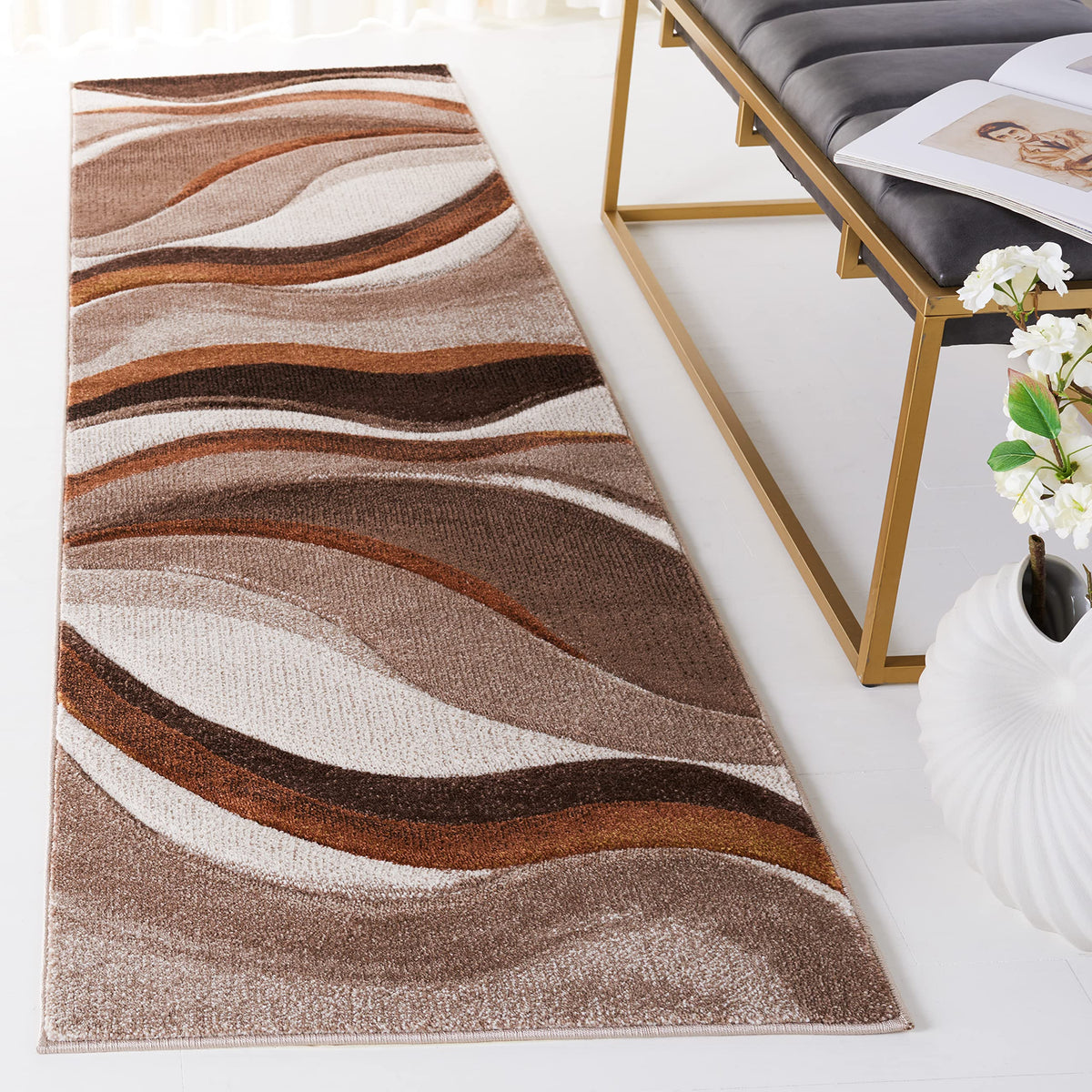 SAFAVIEH Hollywood Area Rug 10'6"x14', Modern Grey & Blue HLW766F