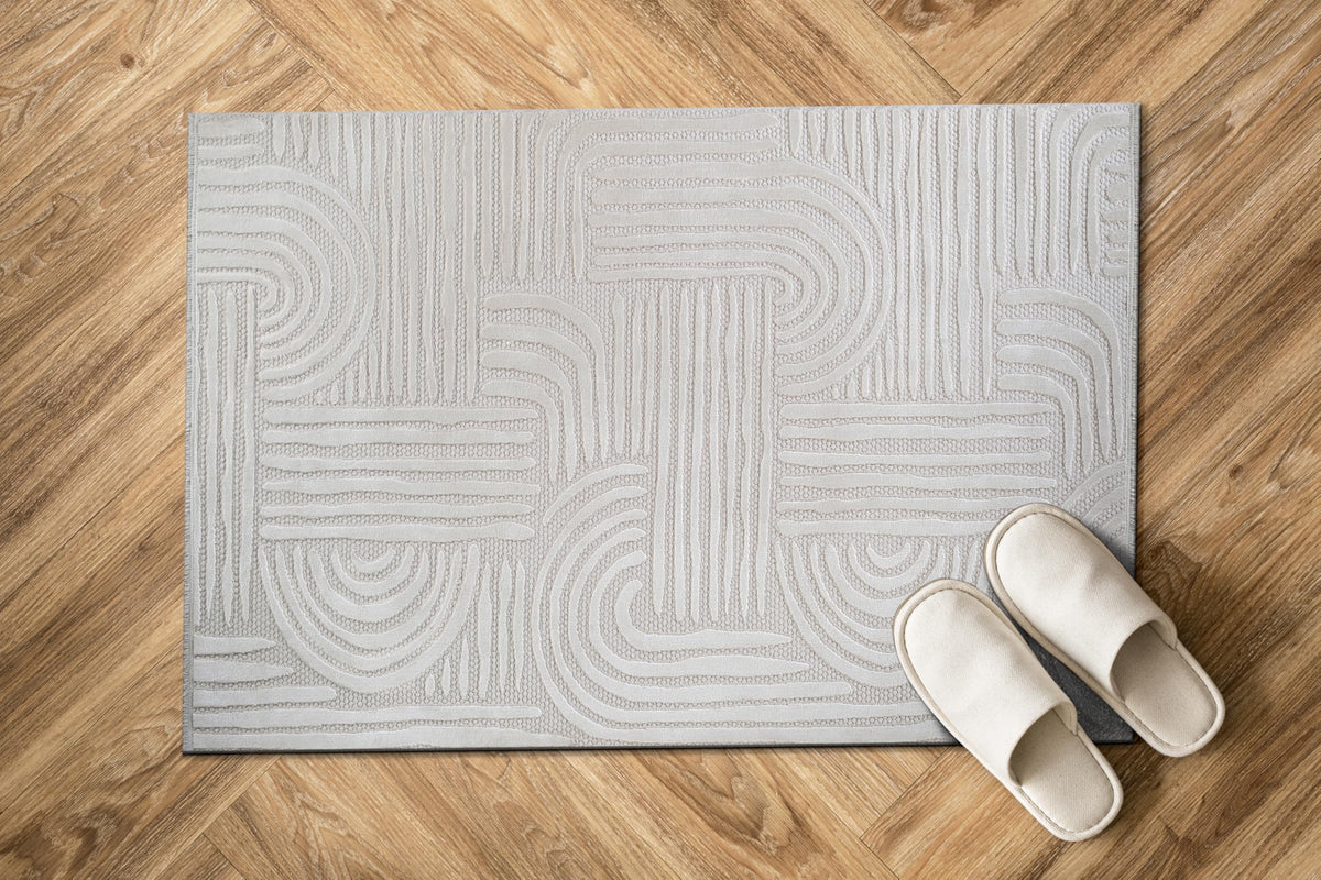 Luul Home Micro Loop Indoor Rug White 9x12 Boho Geometric Neutral Area Rugs for Living Room Soft Luxury Modern Low and High Pile Durable Stain Resistant Non-Shedding Indoor Area Carpet 9 x 12