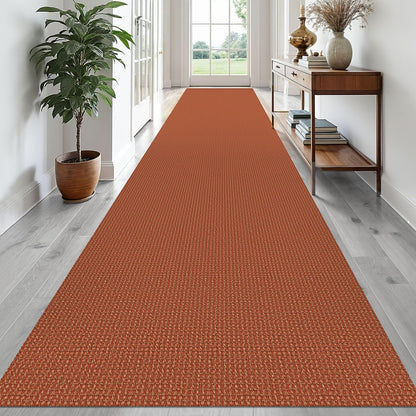 EARTHALL Woven Area Rug 3x5 Ft Washable Rugs for Entryway Braided Non Slip Rubber Backed Throw Rugs Door Mat Indoor Outdoor Entrance Cotton Carpet for Kitchen Foyer Front Door, Orange/Tan/Brown
