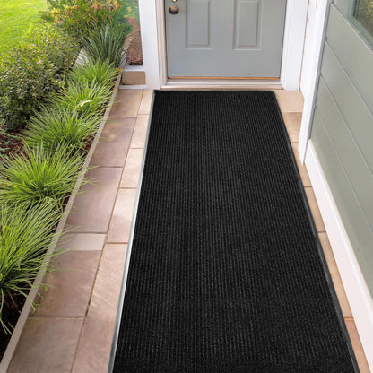 MaxMat® Heavy Duty Entry Floor Mat - Large Commercial, Indoor/Outdoor, Waterproof, Easy to Clean, Low-Profile Door Mat (4 x 6 Feet, Brown, MXM-RIB0046BR)