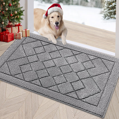 REFETONE Indoor Doormat 32" x 40", Low-Profile Front Door Mat, Dark Gray