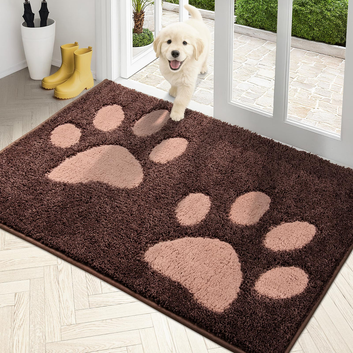 PURRUGS Dirt Trapping Door Mat Indoor Entrance, 32" x 47", Grey