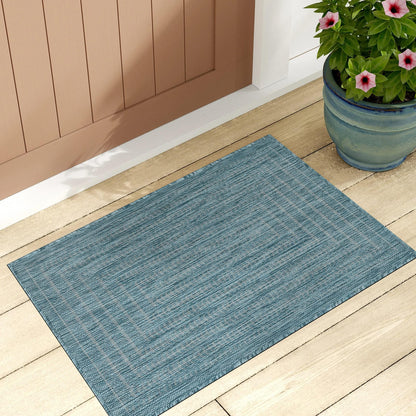 Adiva Rugs Outdoor Indoor Area Rug, Weather Resistant, Easy to Clean, Stain Resistant Floor Mat for Dining Room, Backyard, Deck, Patio (Wooden, 9' x 12')