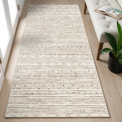 2'6"x8 Runner Rug Washable Moroccan: Non Slip Kitchen Long Floor Mat Gray