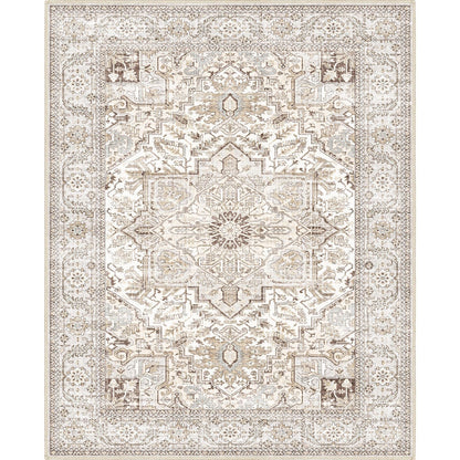 5'x7' Washable Area Rug for Living Room Natural Berber Rug Bedroom Non-Slip Rugs No Shed Faux Jute-Look Area Rugs Non-Skid Washable Area Rug (Camel, 5X7)