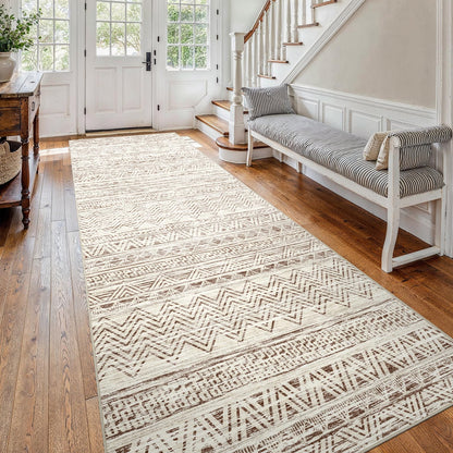 2'6"x8 Runner Rug Washable Moroccan: Non Slip Kitchen Long Floor Mat Gray