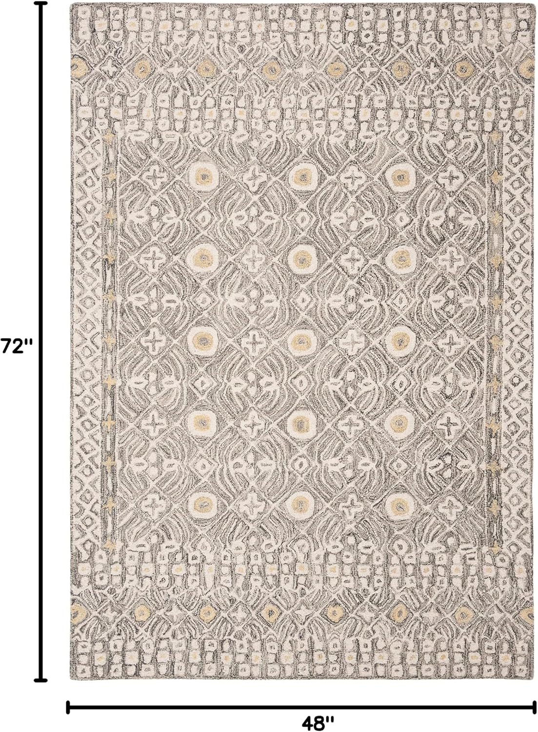 SAFAVIEH Micro-Loop Collection Accent Rug - 4' x 6', Charcoal & Ivory, Handmade Wool, Ideal for High Traffic Areas in Entryway, Living Room, Bedroom (MLP801H)