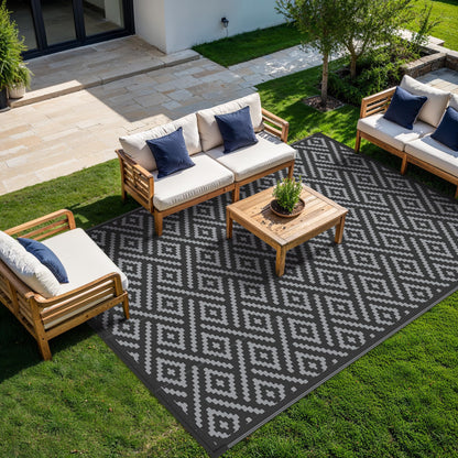 GENIMO Outdoor Rug, Waterproof Plastic Rugs for Patio, 5'x8' Cloud Grey