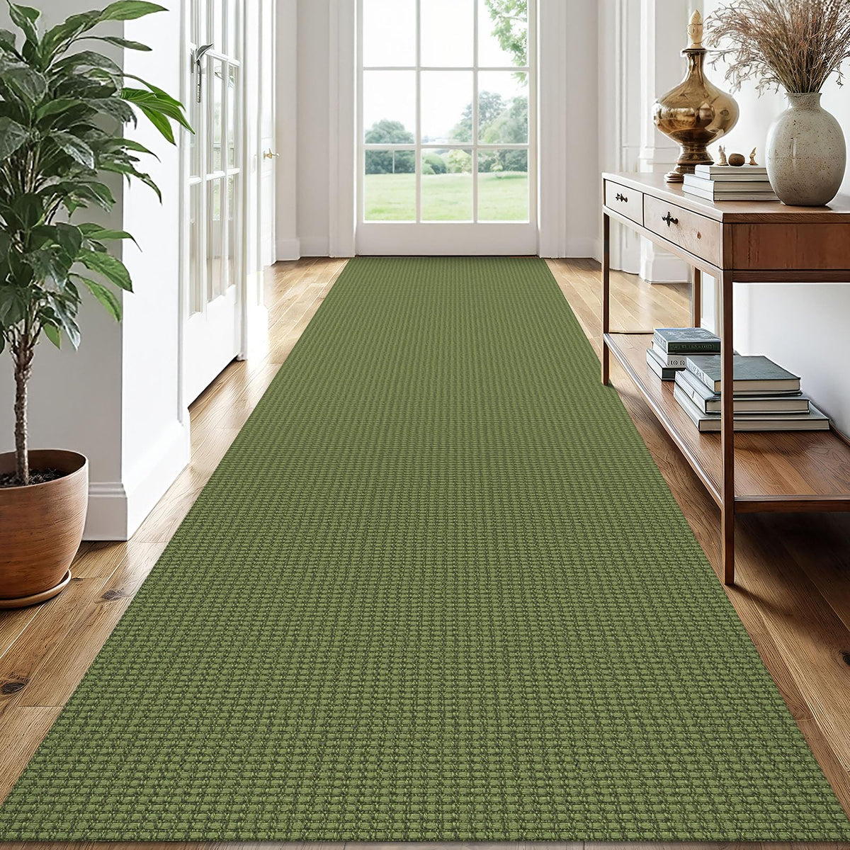 EARTHALL Woven Area Rug 3x5 Ft Washable Rugs for Entryway Braided Non Slip Rubber Backed Throw Rugs Door Mat Indoor Outdoor Entrance Cotton Carpet for Kitchen Foyer Front Door, Orange/Tan/Brown