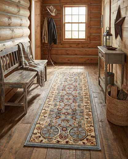 Rugs.com - Pioneer Rug – 5 Ft Square Ivory Easy-Clean Rug – Rustic Decor for Living Rooms, Bedrooms, and Entryways