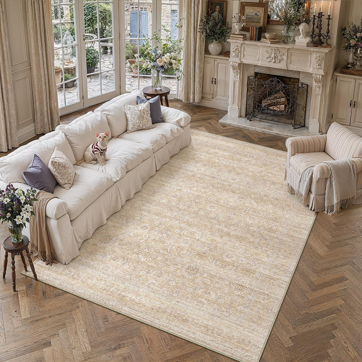 HUGEAR 8x10 Neutral Beige Large Area Rug