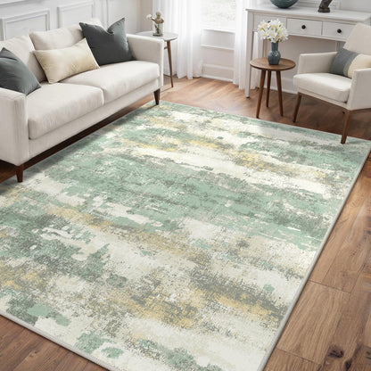 GENIMO 9x12 Area Rug Washable Non Slip for Living Room, Navy Blue Gray