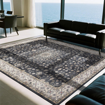 Washable Rugs 8x10 Area Rug for Living Room,Bedroom,Dining Room-Beige Green