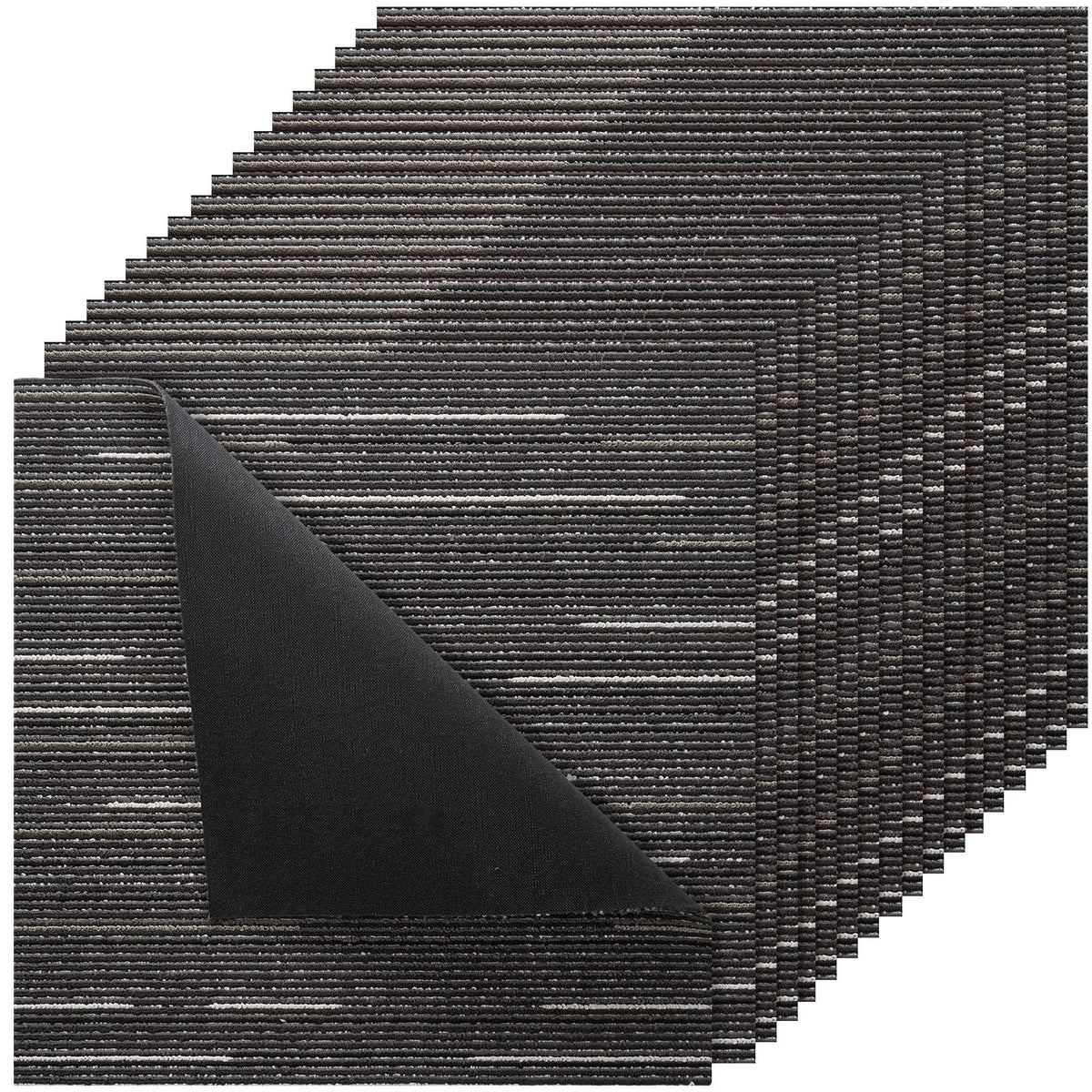 VEVOR Carpet Tiles 18x18 inch, 10 Pack Carpet Square Rug Detachable & Damage-Free, Self Adhesive Home Floor Soft Plush Padded for 22.5sq.ft Coverage, Easy DIY for Living Room & Bedroom, Gray