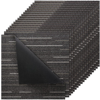 VEVOR Carpet Tiles 18x18 inch, 10 Pack Carpet Square Rug Detachable & Damage-Free, Self Adhesive Home Floor Soft Plush Padded for 22.5sq.ft Coverage, Easy DIY for Living Room & Bedroom, Gray