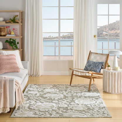 Nourison Home Aloha Natural Blue 2'3" x 10' Area Rug - Easy Clean, Non Shedding, Bed Room, Living Room, Dining Room, Kitchen (10' Runner)