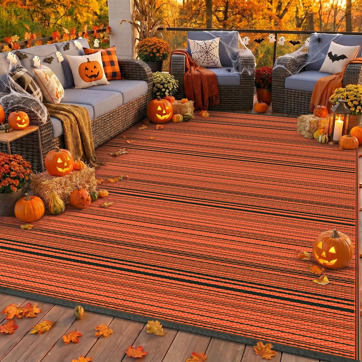 GENIMO Outdoor Rug, Waterproof Plastic Rugs for Patio, 5'x8' Cloud Grey