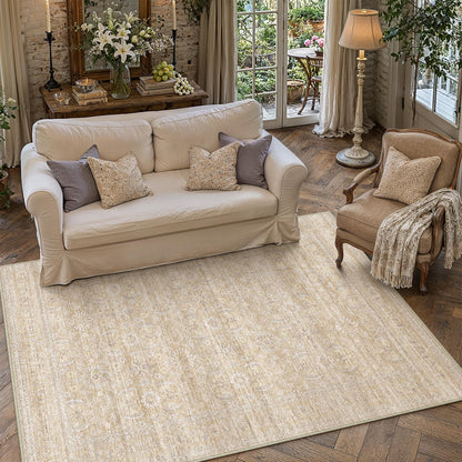 HUGEAR 8x10 Neutral Beige Large Area Rug