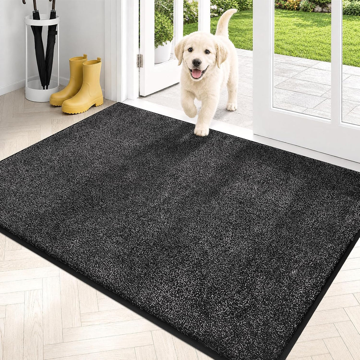 PURRUGS Dirt Trapping Indoor Door Mat, 31.5" x 47", Charcoal