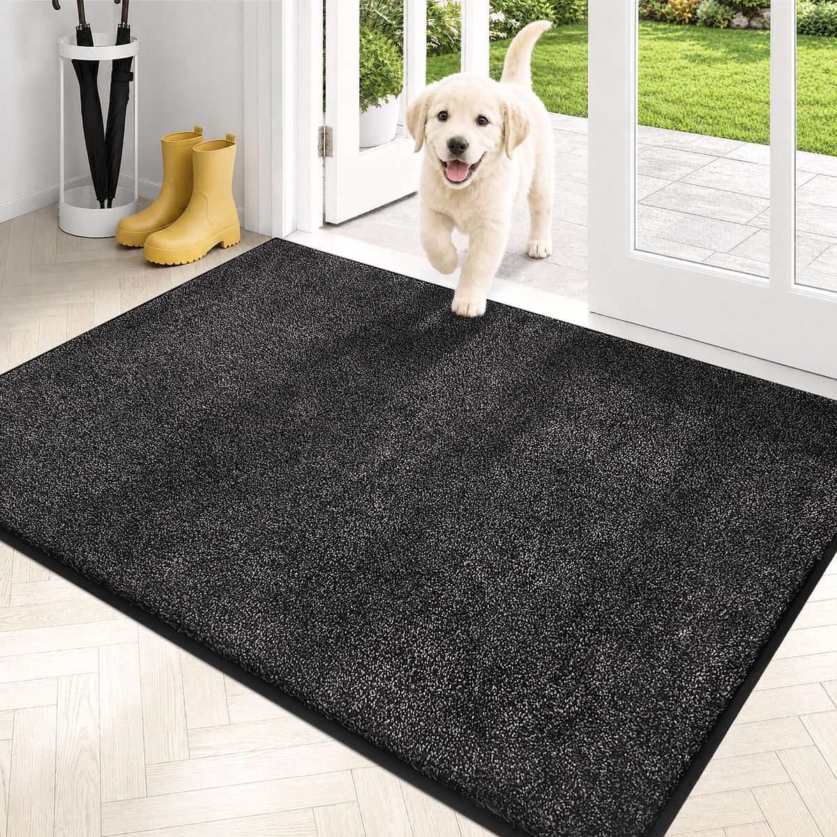 PURRUGS Dirt Trapping Indoor Door Mat, 31.5" x 47", Charcoal
